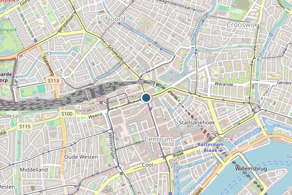 Politie-melding op Rotterdam op 9 mei, kaart-overzicht
