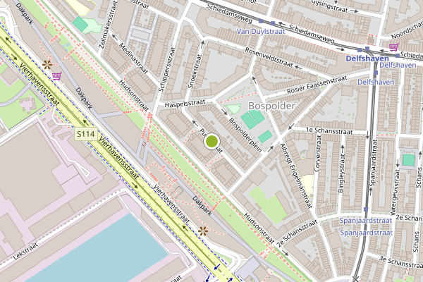 Ambulance-melding op Puntstraat, Rotterdam op 19 juli, kaart-overzicht