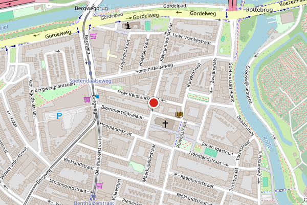 Brandweer-melding op Hildegardisstraat, Rotterdam op 19 juli, kaart-overzicht