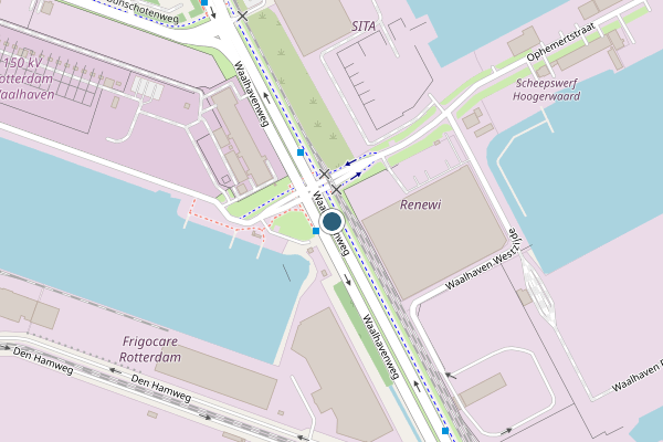 Politie-melding op Waalhavenweg, Rotterdam op 19 juli, kaart-overzicht