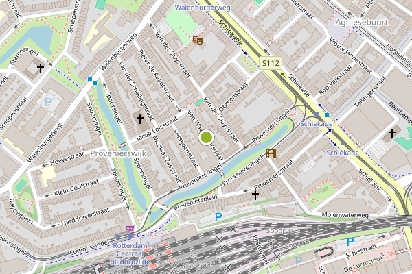 Ambulance-melding op Van Waerschutstraat, Rotterdam op 19 juli, kaart-overzicht
