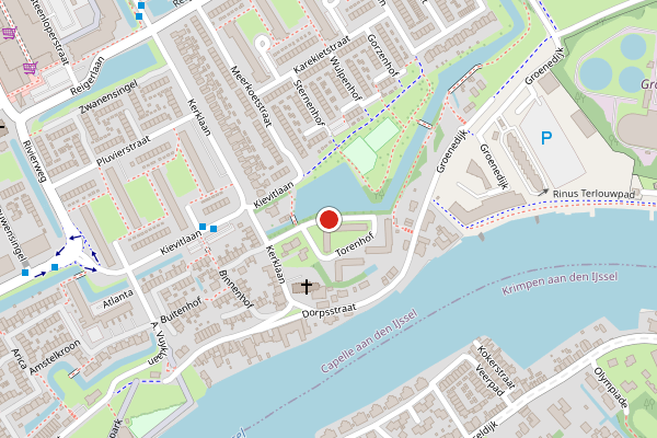 Brandweer-melding op Torenhof, Capelle aan den IJssel op 19 juli, kaart-overzicht