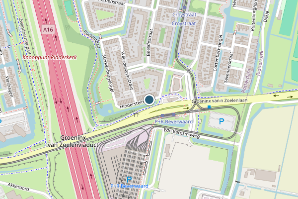 Politie-melding op Hindersteinstraat, Rotterdam op 19 juli, kaart-overzicht