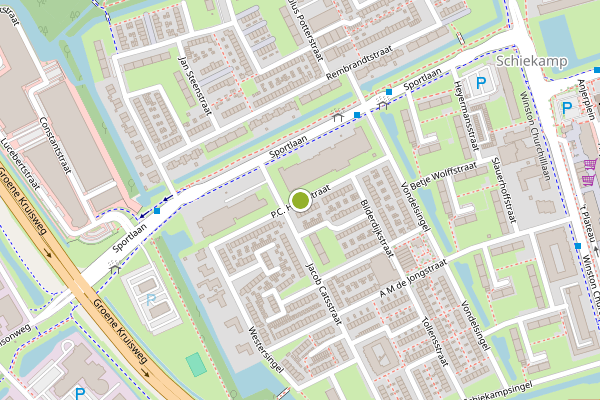 Ambulance-melding op P.C. Hooftstraat, Spijkenisse op 19 juli, kaart-overzicht