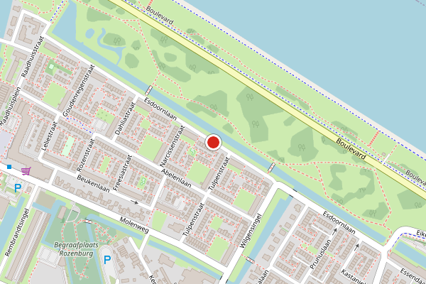 Brandweer-melding op Esdoornlaan, Rozenburg op 19 juli, kaart-overzicht