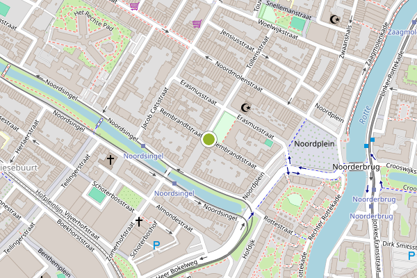 Ambulance-melding op Rembrandtstraat, Rotterdam op 20 juli, kaart-overzicht