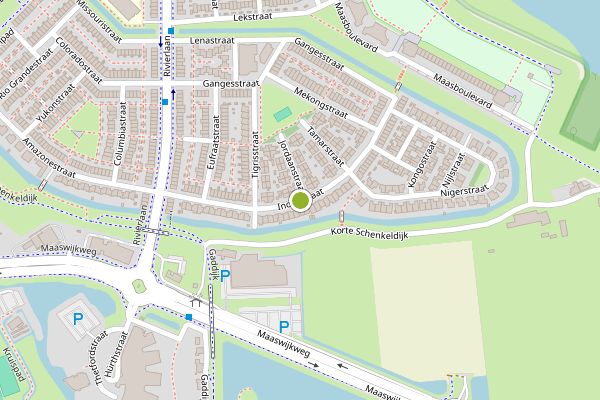 Ambulance-melding op Indusstraat, Spijkenisse op 20 juli, kaart-overzicht