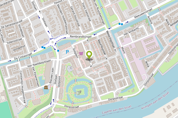 Ambulance-melding op Slotplein, Capelle aan den IJssel op 24 april, kaart-overzicht