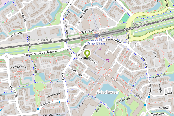 Ambulance-melding op Zadkinerade, Capelle aan den IJssel op 24 april, kaart-overzicht