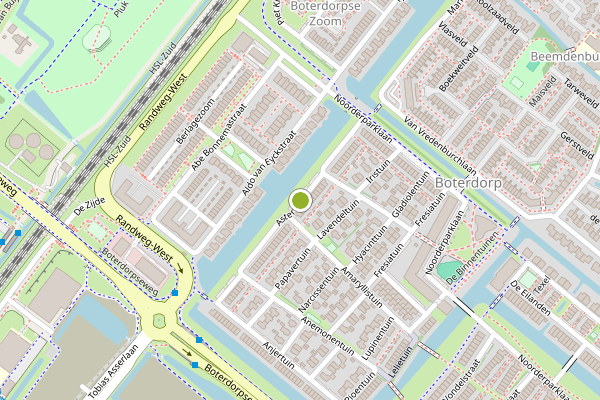 Ambulance-melding op Astertuin, Bergschenhoek op 20 juli, kaart-overzicht