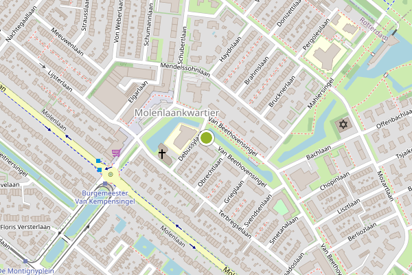 Ambulance-melding op Van Beethovensingel, Rotterdam op 20 juli, kaart-overzicht