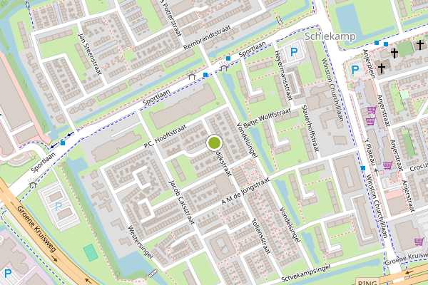 Ambulance-melding op Bilderdijkstraat, Spijkenisse op 20 juli, kaart-overzicht