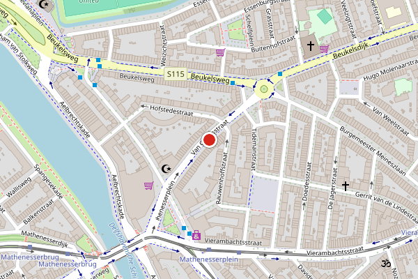 Brandweer-melding op Van Cittersstraat, Rotterdam op 20 juli, kaart-overzicht