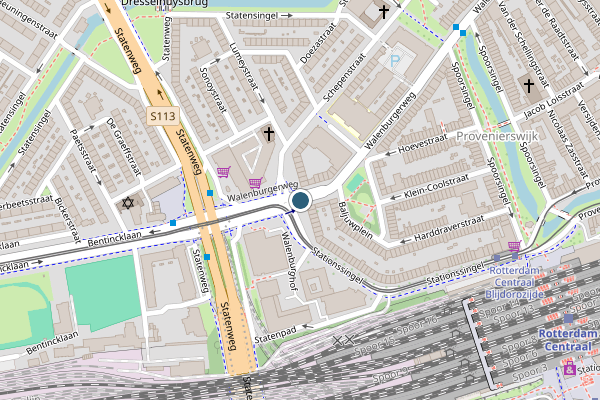 Politie-melding op Walenburgerweg, Rotterdam op 11 mei, kaart-overzicht