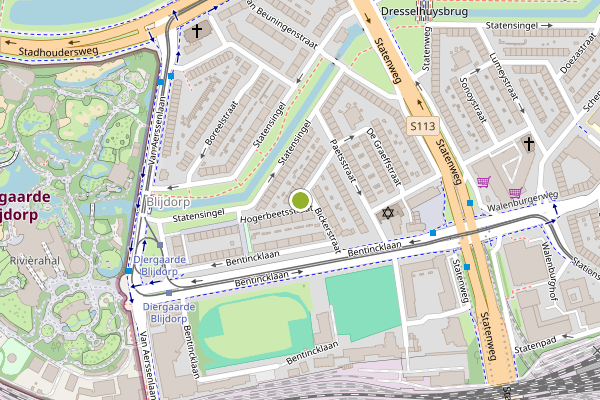 Ambulance-melding op Hogerbeetsstraat, Rotterdam op 20 juli, kaart-overzicht