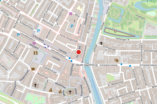 Brandweer-melding op Hoogstraat, Vlaardingen op 10 mei, kaart-overzicht