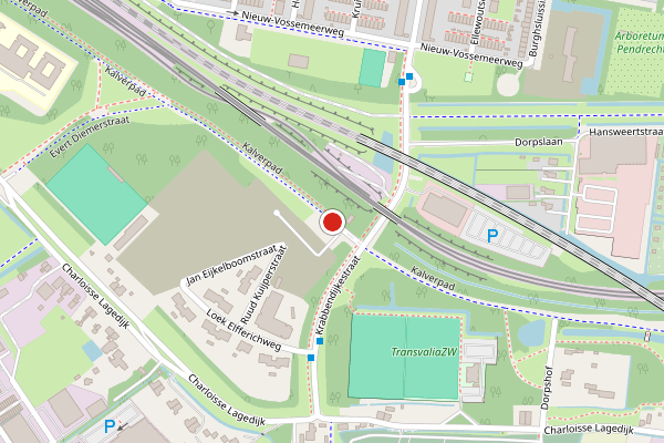 Brandweer-melding op Kalverpad, Rotterdam op 20 juli, kaart-overzicht