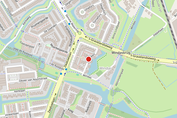 Brandweer-melding op Ringvaart, Schiedam op 21 juli, kaart-overzicht