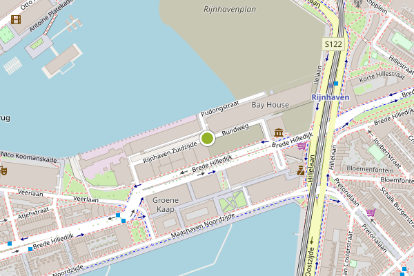 Ambulance-melding op Rijnhaven Z.z., Rotterdam op 21 juli, kaart-overzicht