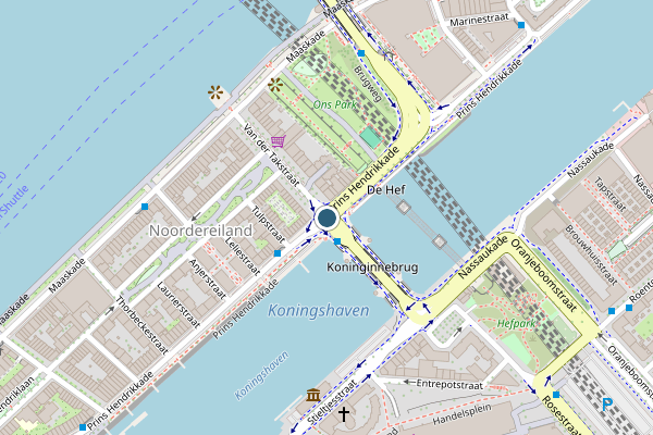 Politie-melding op Prins Hendrikkade, Rotterdam op 21 juli, kaart-overzicht