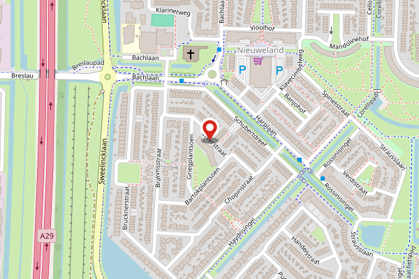 Brandweer-melding op Mahlerstraat, Barendrecht op 24 april, kaart-overzicht