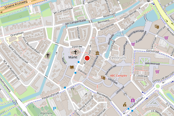 Brandweer-melding op Achterstraat, Spijkenisse op 21 juli, kaart-overzicht