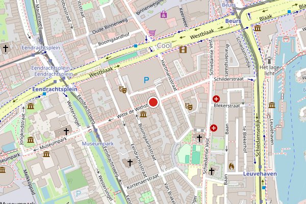 Brandweer-melding op Witte de Withstraat, Rotterdam op 21 juli, kaart-overzicht