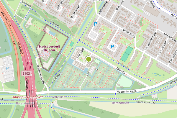 Ambulance-melding op Bijenpark, Rotterdam op 21 juli, kaart-overzicht