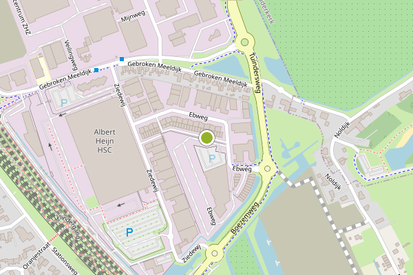 Ambulance-melding op Ebweg, Barendrecht op 21 juli, kaart-overzicht