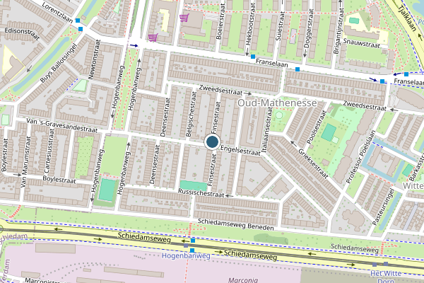 Politie-melding op Finsestraat, Rotterdam op 21 juli, kaart-overzicht