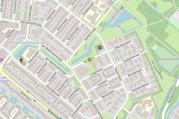 Ambulance-melding op Bachlaan, Rotterdam op 21 juli, kaart-overzicht