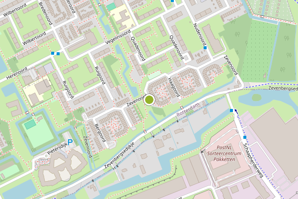 Ambulance-melding op Optenoord, Rotterdam op 21 juli, kaart-overzicht