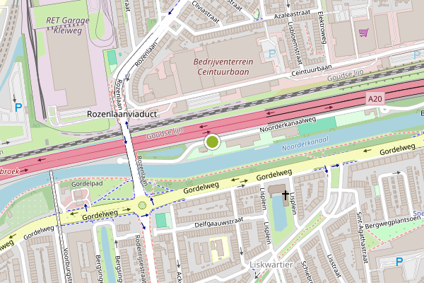 Ambulance-melding op Noorderkanaalweg, Rotterdam op 21 juli, kaart-overzicht