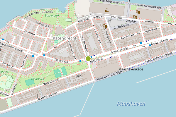 Ambulance-melding op Tolhuislaan, Rotterdam op 21 juli, kaart-overzicht
