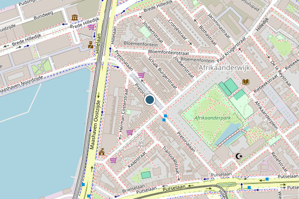 Politie-melding op Pretorialaan, Rotterdam op 21 juli, kaart-overzicht
