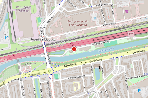 Brandweer-melding op Noorderkanaalweg, Rotterdam op 22 juli, kaart-overzicht
