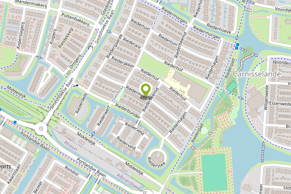 Ambulance-melding op Riedermeet, Barendrecht op 23 april, kaart-overzicht