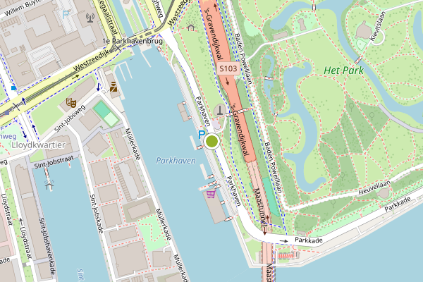 Ambulance-melding op Parkhaven, Rotterdam op 22 juli, kaart-overzicht