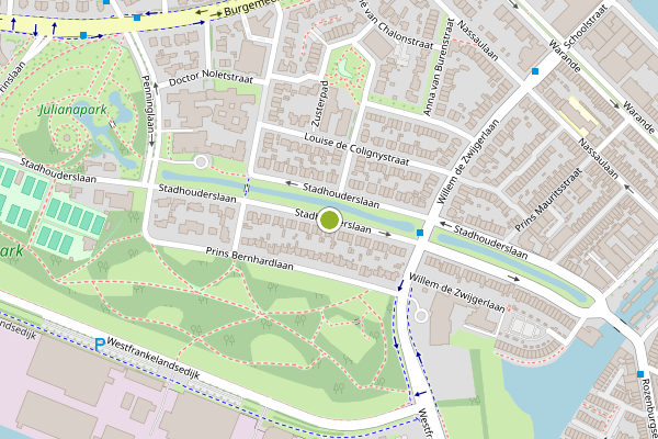 Ambulance-melding op Stadhouderslaan, Schiedam op 22 juli, kaart-overzicht