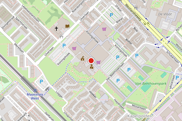 Brandweer-melding op Koningshoek, Maassluis op 22 juli, kaart-overzicht