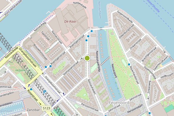 Ambulance-melding op Nassauhaven, Rotterdam op 22 juli, kaart-overzicht