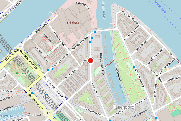Brandweer-melding op Nassauhaven, Rotterdam op 22 juli, kaart-overzicht