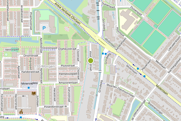 Ambulance-melding op Visvreugdstraat, Rotterdam op 22 juli, kaart-overzicht