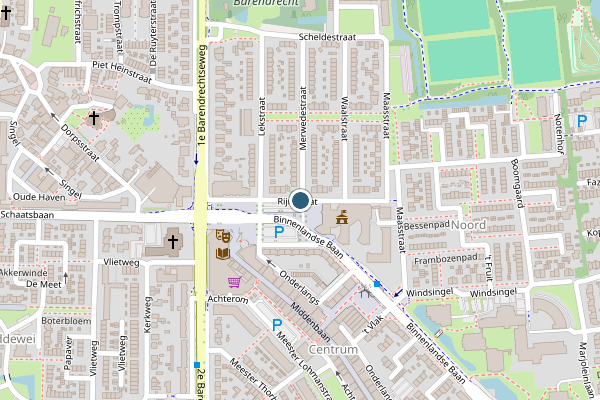 Politie-melding op Rijnstraat, Barendrecht op 22 juli, kaart-overzicht