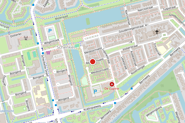 Brandweer-melding op Meidoornveld, Capelle aan den IJssel op 22 juli, kaart-overzicht