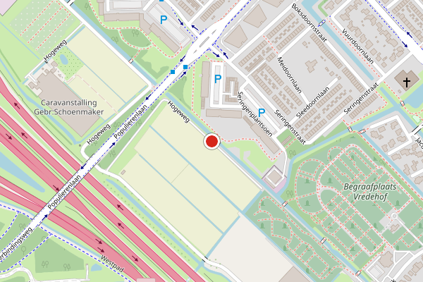 Brandweer-melding op Hogeweg, Ridderkerk op 22 juli, kaart-overzicht