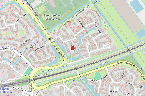 Brandweer-melding op Erasmustuin, Capelle aan den IJssel op 13 mei, kaart-overzicht