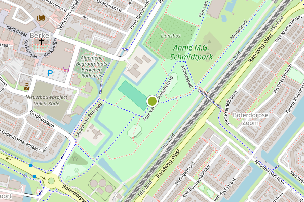Ambulance-melding op Pluk van de Pettefletpad, Bergschenhoek op 13 mei, kaart-overzicht