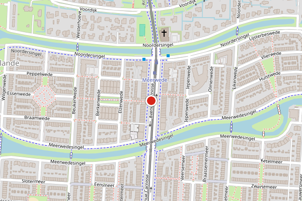 Brandweer-melding op Avenue Carnisse, Barendrecht op 11 mei, kaart-overzicht