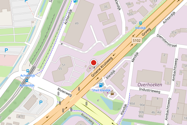 Brandweer-melding op Groene Kruisweg, Rhoon op 11 mei, kaart-overzicht